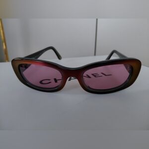 CHANEL Women's Sunglasses - Black and Purple